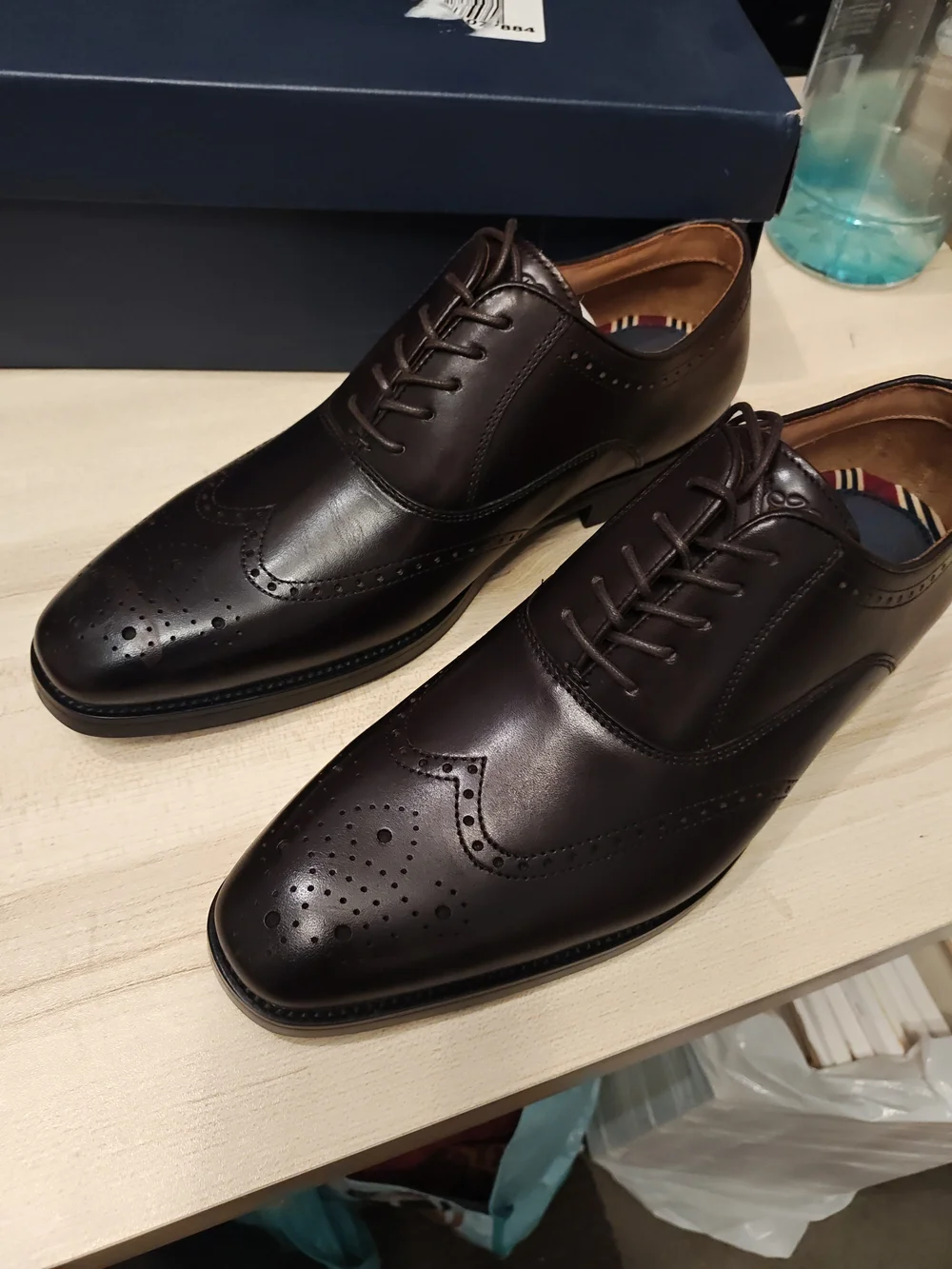 Brooks Brothers Dark Brown Leather Wingtip Oxfords 8
